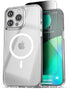 ENCASED Privacy Case, Designed for iPhone 15 Pro (2023) Slim-fit Clear Case with Anti-Spy Screen Protector, 9H Tempered Glass (Compatible with Mag...