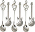 Maydahui 6PCS Guitar Spoons Music Note Teaspoon Set 18/10?304 ?Stainless Steel Musical Notation Dessert Spoon for Coffee Stirring Drink Mixing Mil...