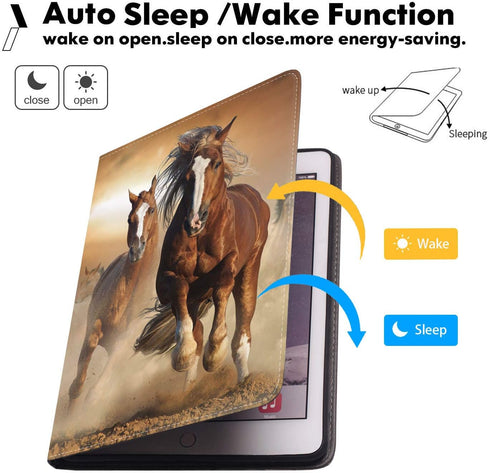 Case for New iPad 8th Gen (2020)/7th Gen (2019), iPad Air (3rd Gen) 10.5" 2019/Pro 10.5 2017 - Adjustable Stand Auto Wake/Sleep Smart Case, Runnin...