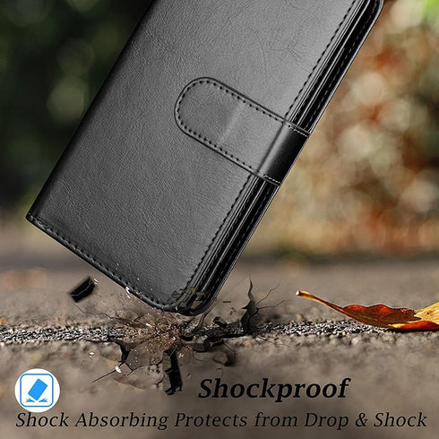 for Samsung Galaxy A05s Case, with Screen Protector,PU Leather Wrist Strap Card Slots Shockproof Protective Flip Cover Phone Wallet Case for Samsu...