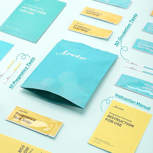 Areta Ovulation & Pregnancy Test Strips: 30 Ovulation Strips & 10 Pregnancy Tests Combo Kit | Accurate at-Home Fertility Tracker | Highly Sensitiv...