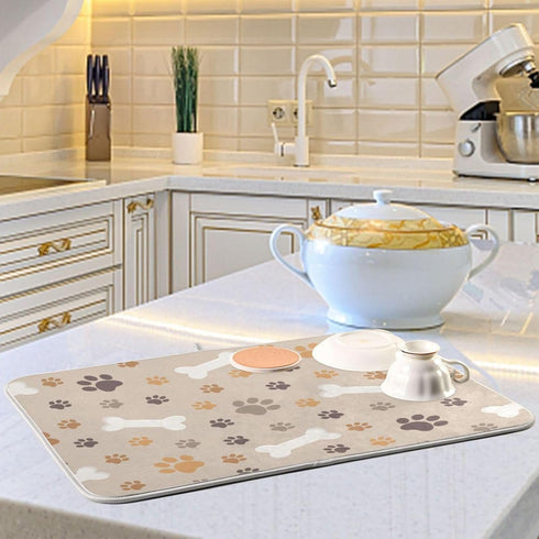 Dish Drying Mat for Kitchen Counter Kitchen Drying Mat Dish Rack Mat Dish Drainer Pad Microfiber Absorbent Washable Drying Pad for Countertop 16 x...