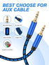 Aux Cord 6.6 ft 2Pack, 3.5mm Audio Cable Aux Cable for Car,Nylon Braided Audio Cable 3.5mm Male to Male for Headphone, Speaker, Phone, Car Stereo...