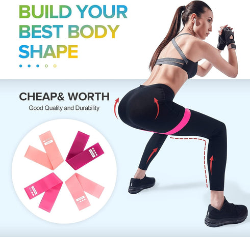 Portzon Resistance Loop Exercise Bands, Suitable for arm, Leg Stretching and Strength Training, Muscle Recovery, deep Squat and Pilates...
