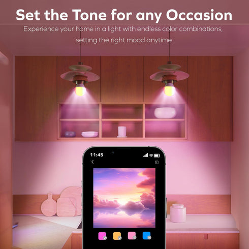RCA Smart Light Bulbs | WiFi LED Light Bulb | Color Changing Light Bulb | Dimmable Multicolor 800 Lumens 10W Works with Alexa and Google Home | 60...