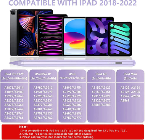 Apple Pencil for iPad 10th Generation, Stylus Pen for iPad (9/8/7/6) th Gen, iPad Pro Pencil Rechargeable, Palm Rejection - High Sensitivity with ...