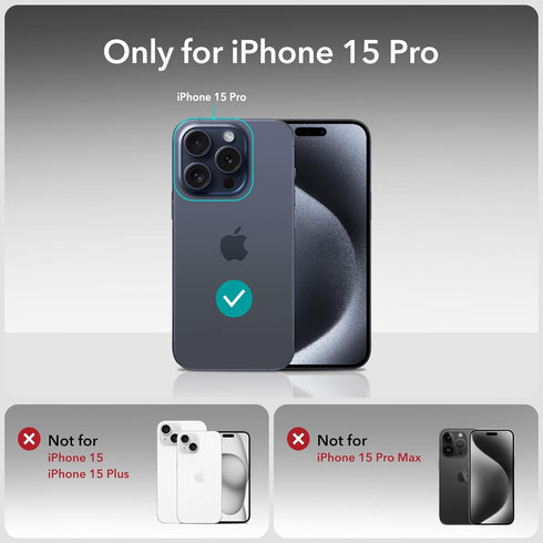 ESR 3 Pack for iPhone 15 Pro Screen Protector, 3 Black Edge Tempered-Glass Film with Easy Installation Tool, 2.5D Curved Edges, Full-Coverage Mili...