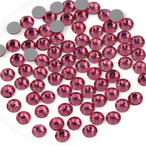 beadsland Flat Back Crystal Rhinestones Round Gems for Nail Art and Craft Glue Fix,Rose (4.6-4.8mm) SS20/1440pcs...