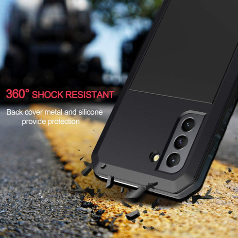 Marrkey for Galaxy S21 Plus Case,Full Body Protective Heavy Duty Shockproof Tough Armour Aluminum Alloy Metal Military Case with Silicone Built-in...