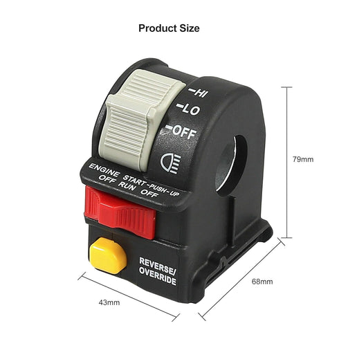 Left Handlebar Bar Switch, Engine Start Run Off Headlight HI LO Off Start Light Switch for Polaris Magnum Scrambler Sportsman Trail Boss Worker Xp...