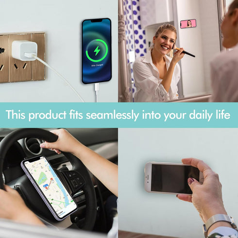 Silicone Double-Sided Suction Cup Phone Mount, Hands-Free Grip Holder for Selfies Videos Anti-Slip Mirror Shower Phone Case Holder for Most Phones...