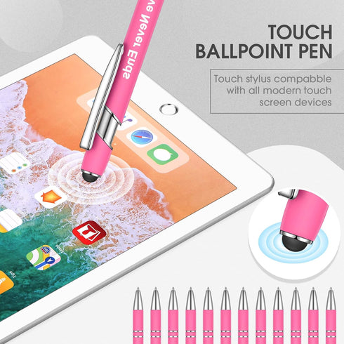 12 Pcs Inspirational Ballpoint Pens Funny Pen Quotes Pen Motivational Encouraging Screen Touch Stylus Pen for Office Colleague Coworker, Black Ink...