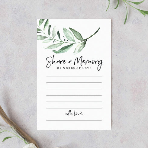 Bliss Collections Share a Memory Cards, Rustic Greenery, Cards for Weddings, Showers, Birthdays, Celebration of Life, Funeral, Retirement, Going A...