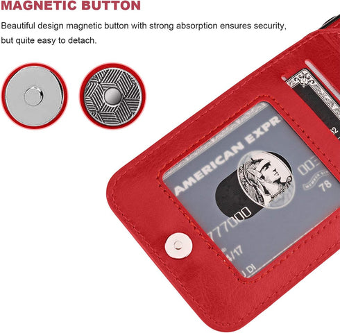 KIHUWEY Compatible with iPhone X/Xs Case Wallet with Credit Card Holder, Premium Leather Magnetic Clasp Kickstand Heavy Duty Protective Cover for ...