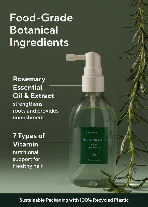 AROMATICA Rosemary Root Enhancer 3.38oz / 100ml – Scalp Nourishing with Food-graded Rosemary Oil – Relieves Itchy, Dry, Flaky Scalp - Free from Su...