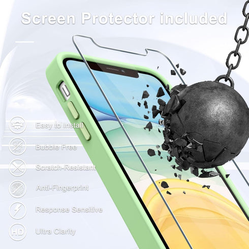 for iPhone 11 Case, Matte Magnetic Phone Case with 1 Screen Protector, Compatible with Magsafe, Translucent Frosted Slim Shockproof Protective Cov...