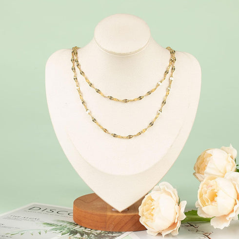 UMAOKANG 16.4 Feet Gold Plated Chain for Jewelry Making Stainless Steel Jewelry Making Chains Bulk Lip Chain Roll with Jump Rings and Lobster Clas...