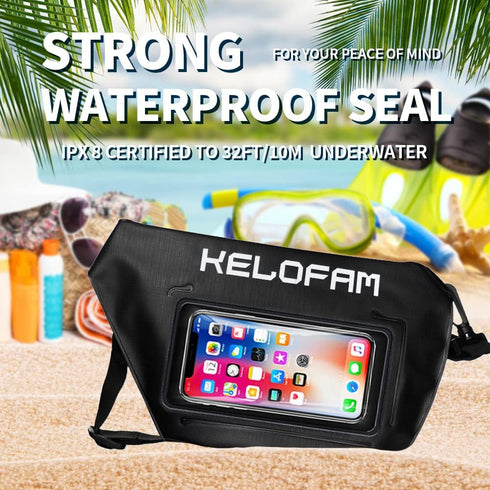 Waterproof Bag for Swimming, IPX8 Cell Phone Dry Bags Waterproof with Waist Strap, Keep Your Valuables Dry, Perfect for Swimming Snorkeling Boatin...