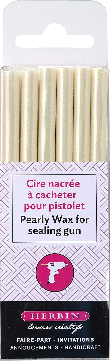 Herbin Pearlescent Glue Gun Wax - 4 3/4 long - Ivory...