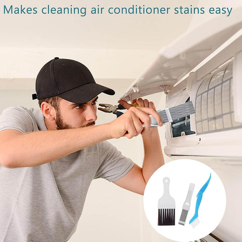 Air Conditioner Condenser Fin Comb Cleaner kit, Air Conditioner Fin Cleaner Brush Kit, Kitchen Small Appliances Coil Whisk Clean Brush Stainless S...