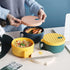 Microwave Ramen Bowl Ramen Cooker with Handles Noodle Bowls with Lid and Chopsticks Dishwasher Safe for Home Office College Dorm Room(Yellow & Gre...
