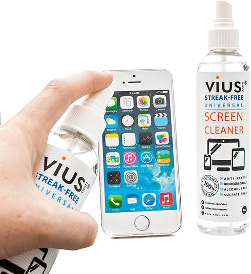 Lens and Screen Cleaner Kit by Vius - Safely Cleans Phones, Monitors, Tablets, TVs, Laptops, Eyeglasses, Cameras, Other Screens and Lenses (2oz 2-...