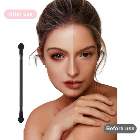 30 PCS Professional Disposable Dual Side Sponge Eyeshadow Brush, Double Head Eye shadow Brushes Makeup Applicator Cosmetic Tools(Length: 12 cm, Ro...
