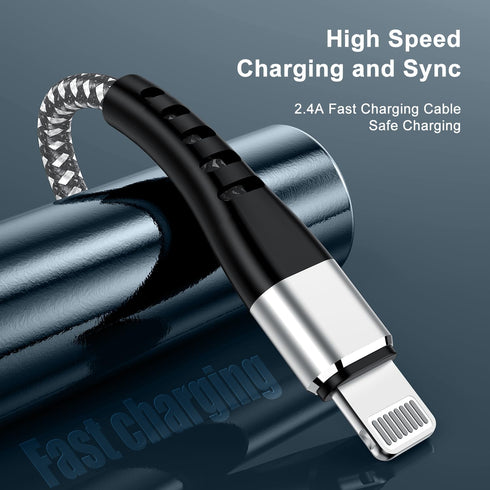 Essri 2Pack for iPhone Charger Cord 10FT, Lighting Cable 10 Feet to USB Charging Cable, Nylon Braided Charging Cord 10 Foot Compatible with iPhone...