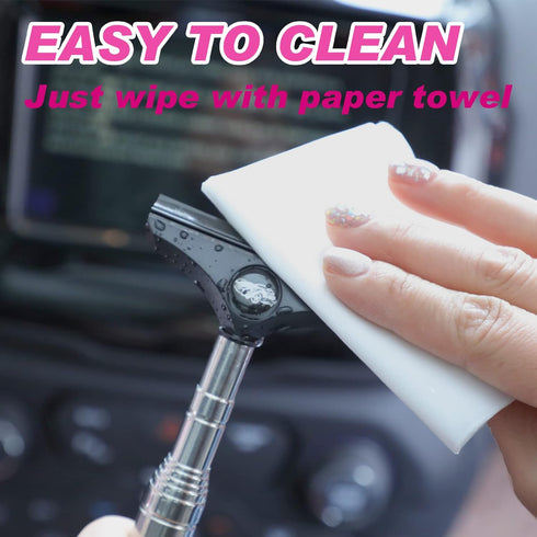 Side Mirror Squeegee, 2 PCS Car Mirror Squeegee, Retractable Car Rearview Mirror Wiper for All Vehicles, Universal Automotive Accessories(Black/Pi...