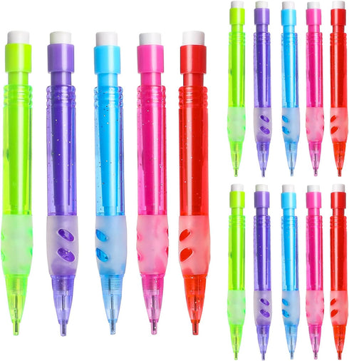 15Pcs Mini Mechanical Pencils Assorted Automatic Pencils with Mini Erasers 0.7 mm Small Mechanical Pencil Pens for Home Office School Stationery S...