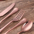 5-Piece Rose Gold Silverware Flatware Set Service for 1 Stainless Steel Cutlery Set Include Dinner Knife Table Fork Table Spoon Salad Fork Tea Spo...