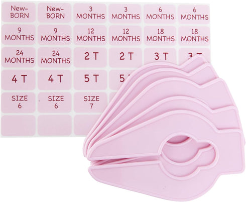 Baby Buddy Closet Organizers, Newborn Essential and Nursery Must Have to Easily Divide Baby Clothes from Newborn to Size 8, Pink, Set of 5...