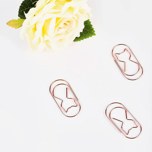 Cat Paper Clips ?Jumbo Paper Clips Rose Gold 2 inch Decorative Fat 50pcs 50mm Wide Non Skid Smooth Finish Steel Wire Bookmark Cute Office Supplies...