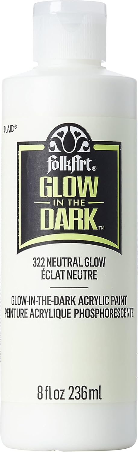 FolkArt glow in the dark Acrylic paint, 8 oz, Neutral 8 Fl Oz...