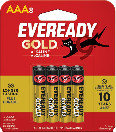 Eveready Gold Alkaline AAA Batteries, 8 Pack of Triple A Batteries...