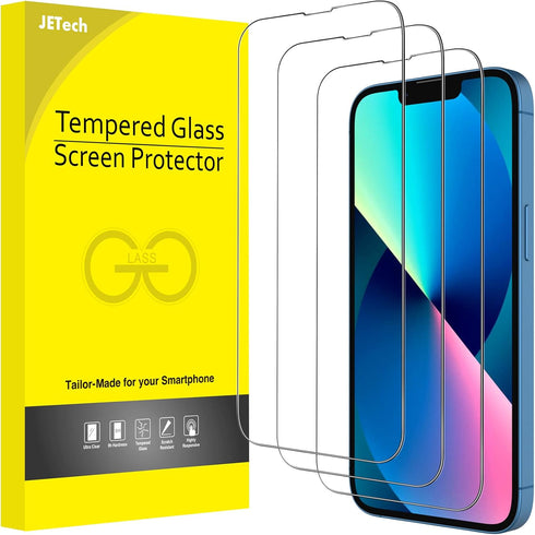 JETech Full Coverage Screen Protector for iPhone 13/13 Pro 6.1-Inch, 9H Tempered Glass Film Case-Friendly, HD Clear, 3-Pack...