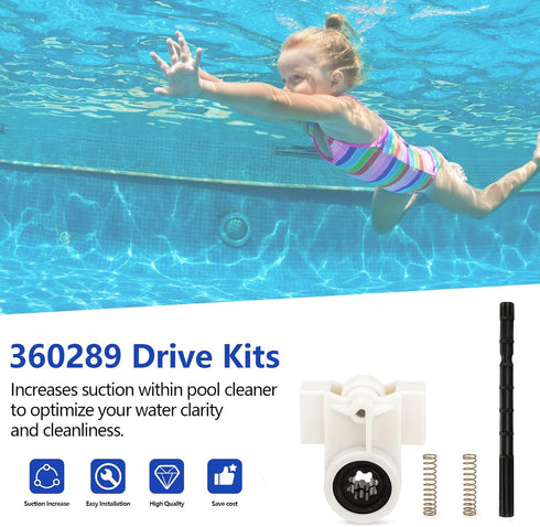 360289 Left Drive Kit Pool Cleaner Replacement Parts Bearings for Pentair Kreepy Krauly Rebel & Kreepy Krauly Warrior Pool Automatic Suction Clean...