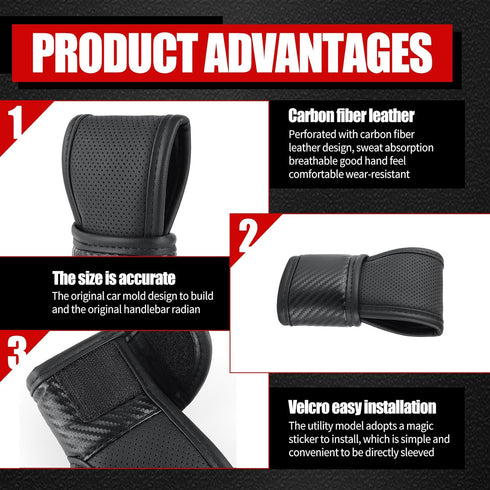 1 PC Car Shift Knob Cover, Perforated Breathable Sweat-Absorbent Leather Shift Lever Anti-Scratch Protective Cover, Side Opening Design for All Se...