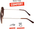 grinderPUNCH Unisex Aviator Sunglasses | Fashionable & Lightweight Frame Suits All Face Shapes | 100% UV Protection...