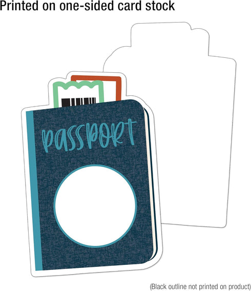 Carson Dellosa Let's Explore 36-Piece Adventure Awaits Passports Bulletin Board Cutouts, Travel Bulletin Board Decorations, Passport Cutouts for B...