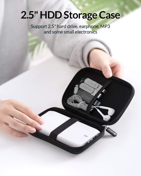 ORICO Hard Drive Case 2.5 inch External Drive Storage Carrying Bag Waterproof Shockproof with Inner Size 5.5x3.5x1.0inch for Organizing HDD and El...