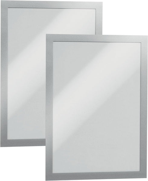 Durable Duraframe Self-Adhesive Magnetic Frame Silver - Tabloid Size 11" x 17" - Document Frame for Internal Signage - Self-Adhesive Attachment - ...