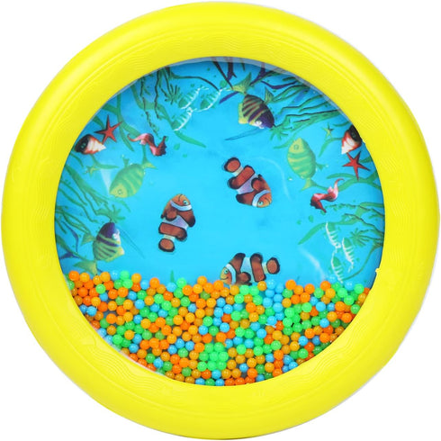 Ocean Drum Wave Bead Drum Gentle Sea Sound Music Gift Musical Educational Sea Sound Drum Tool for Kid Child Baby (Yellow)...