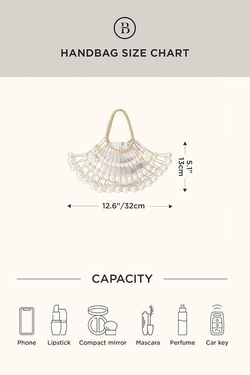 BABEYOND Women Pearl Clutch Purse - Bucket Beaded Bridal Evening Bag Formal Reticulated Bag with Inner Bag for Party Wedding...