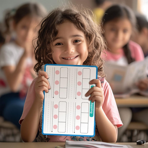 Phonemic Awareness Dry Erase Board,9" x 12" Double Sided Syllable Small Whiteboard,Speech Games, Letter Sound,Science Reading Manipulative,Prescho...