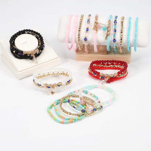 Twinfree 30Pcs Anklet Bracelets for Women Handmade Beads Anklets Bohemian Beach Beads Ankle Bracelets Set for Girls...