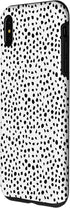 iPhone XS Max Popular Dalmatian Pattern, White w Brush Stroke Black Spots Case...
