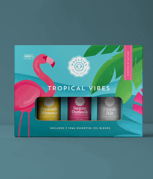 Woolzies Tropical Vibes Set of 3 Essential Oil Blends | Fresh Air, Sunny Outlook & Poolside Mimosa | 10ML...