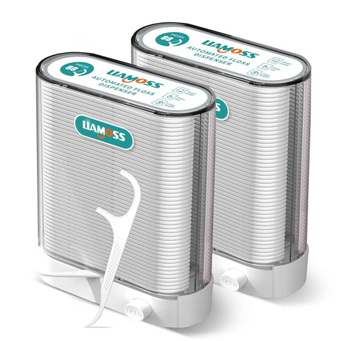 Dental Floss Picks Dispenser 2 Box-Professional Shred Resistant Flossers-176 Count LIAMOSS Superfine Toothpicks Sticks-Unique Sealed Storage-More ...