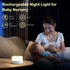 JUSHENG Baby Night Lights for Nursery, 3 Color Temperature Selectable & Dimmable, Rechargeable LED Bedside Lamps Touch Light for Nightstand, Breas...